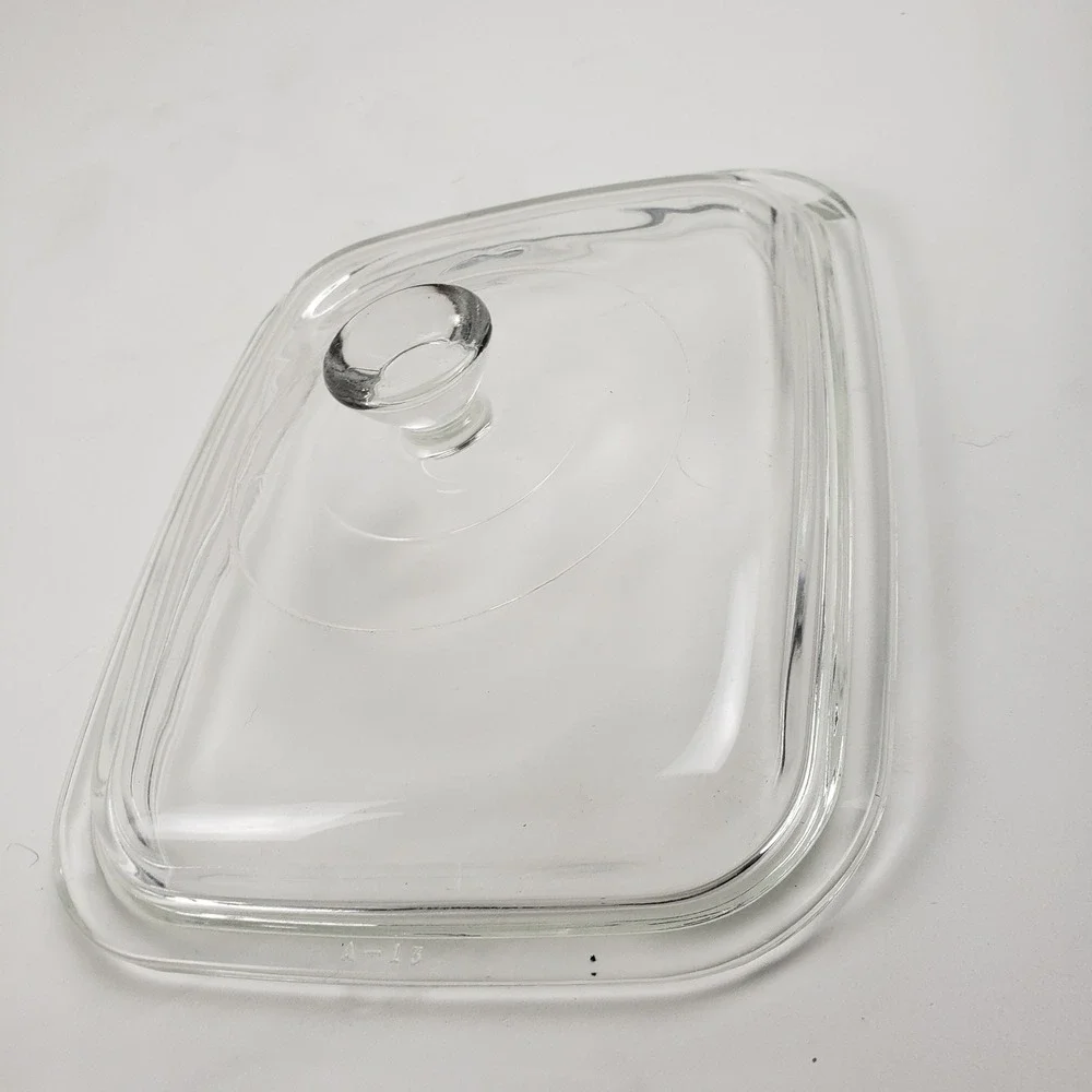 Corning Ware A-12-C Clear Glass Replacement Lid Square 7.5x6 for Casserole Dish